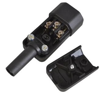 IEC Male In Line Plug With Easy Screw Terminal Wire Connections
